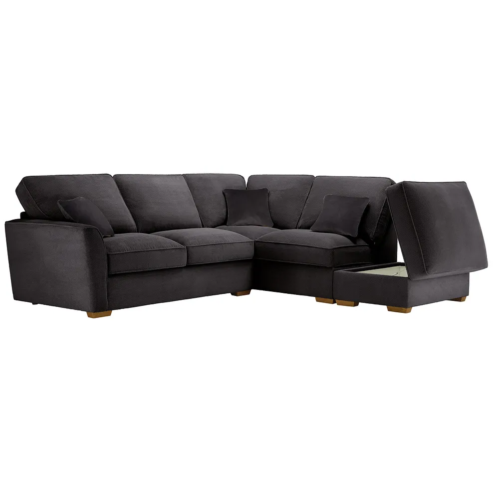 NEBRASKA Corner Sofa Left Hand Charcoal Fabric