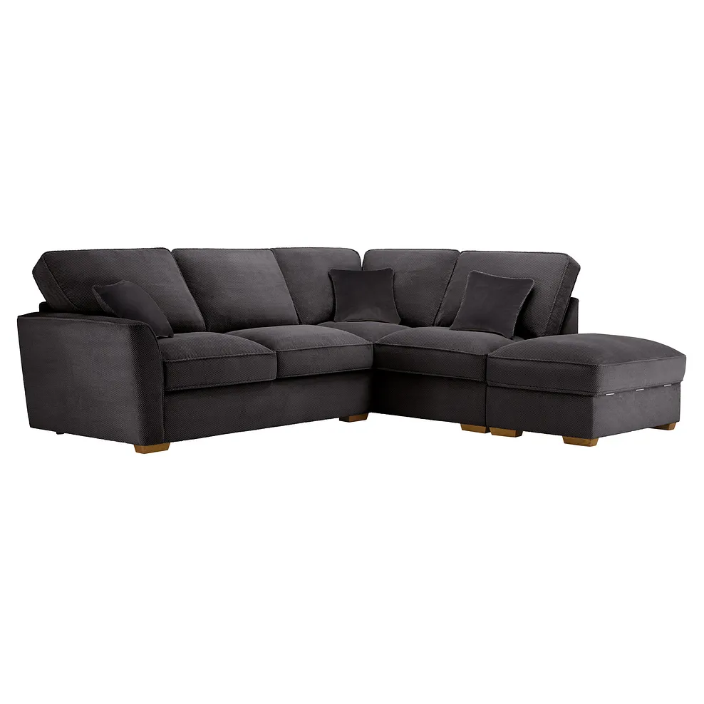 NEBRASKA Corner Sofa Left Hand Charcoal Fabric - Image 2