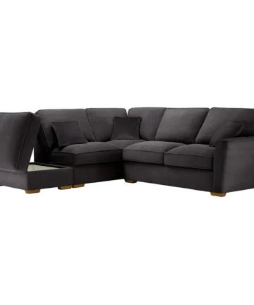NEBRASKA Corner Sofa Right Hand Charcoal Fabric