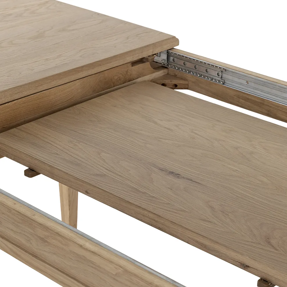 NEWTON 5ft11 Extending Dining Table with 6 Chairs Light Natural Solid Oak - Image 11