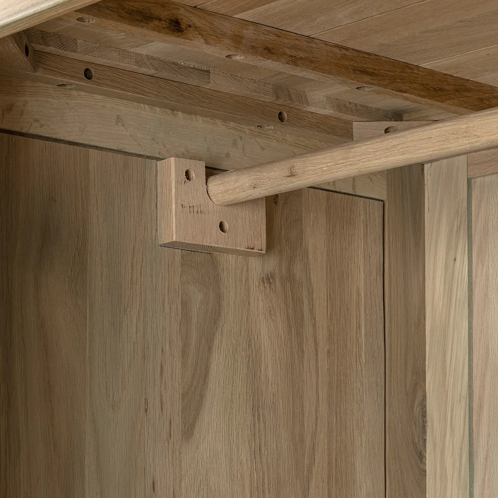 NEWTON Double Wardrobe Light Natural Solid Oak - Image 12