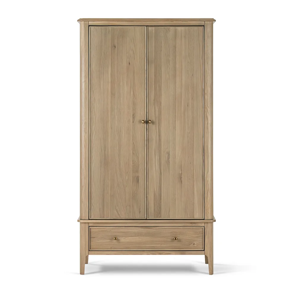 NEWTON Double Wardrobe Light Natural Solid Oak - Image 6