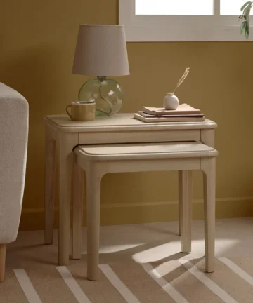 NEWTON Nest of Tables Light Natural Solid Oak