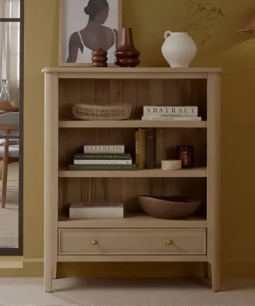 NEWTON Small Bookcase Light Natural Solid Oak