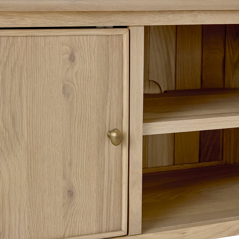 NEWTON Small TV Unit Light Natural Solid Oak - Image 8