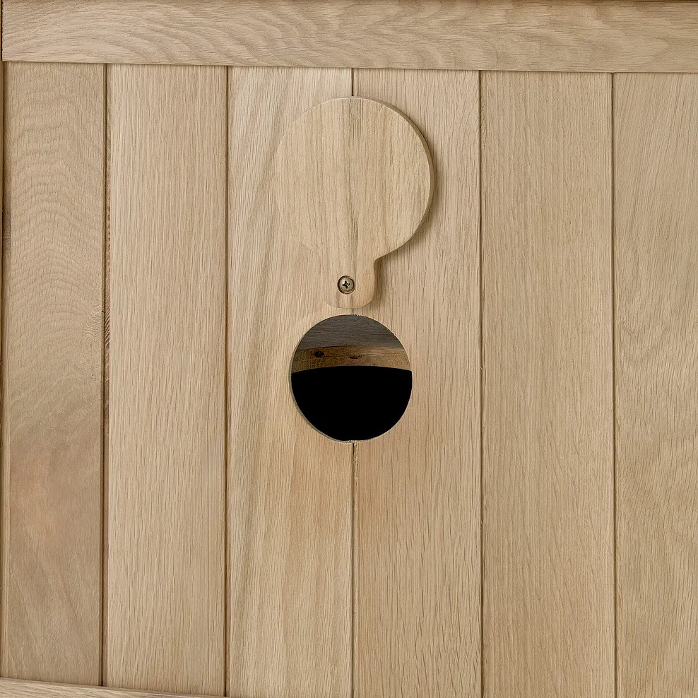 NEWTON Small TV Unit Light Natural Solid Oak - Image 9