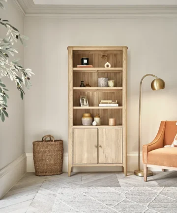 NEWTON Tall Bookcase Light Natural Solid Oak