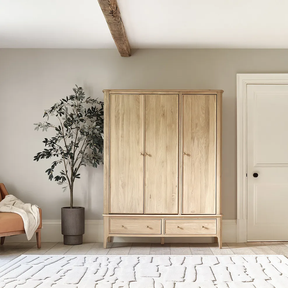 NEWTON Triple Wardrobe Light Natural Solid Oak