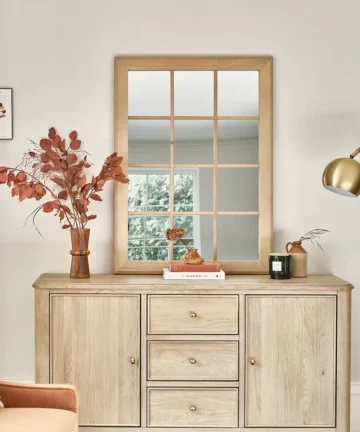 NEWTON WALL MIRROR Light Natural Solid Oak