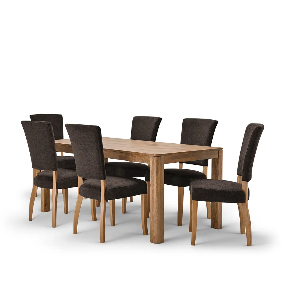NOAH Dining set with 6 Chairs Solid Mango Wood - Image 2