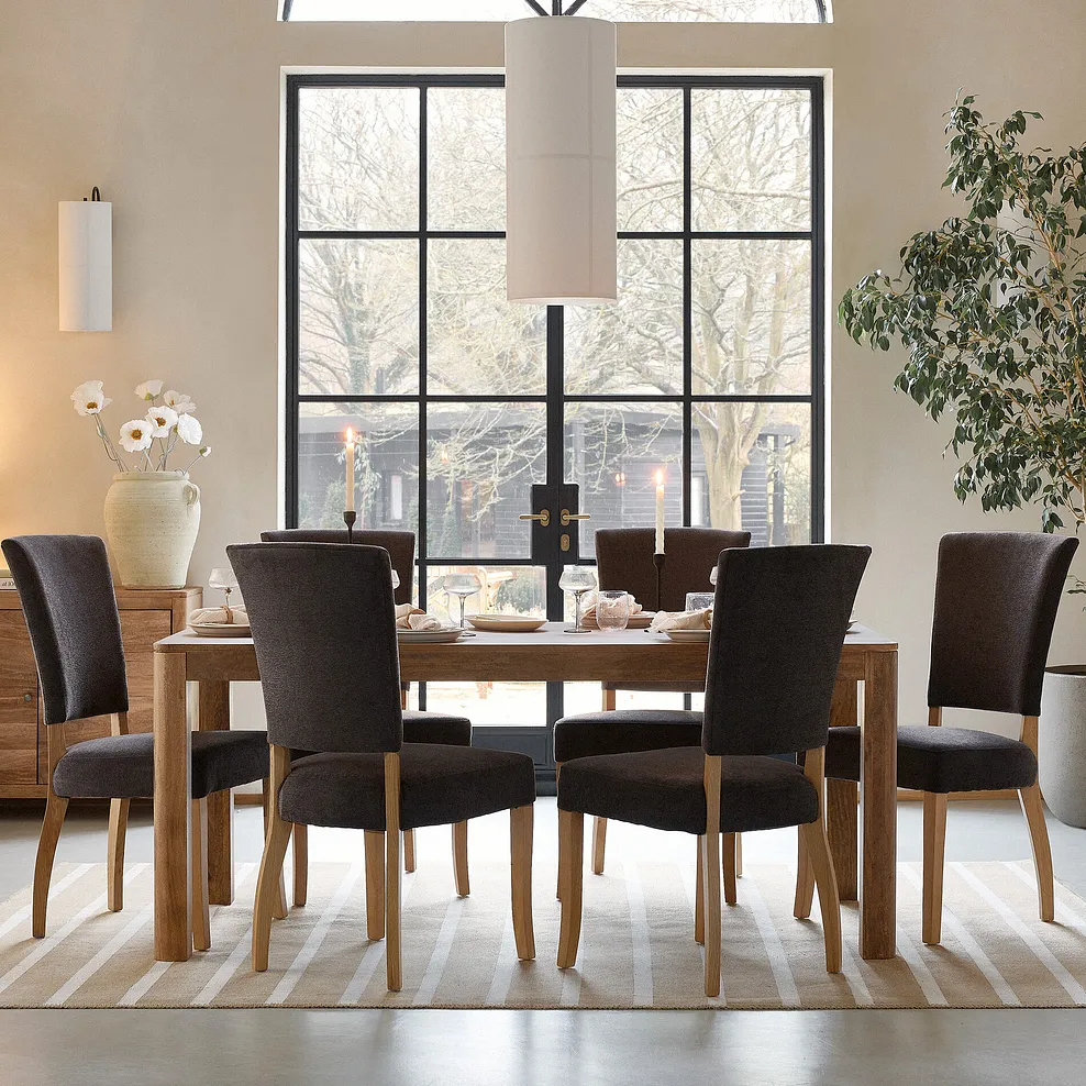NOAH Dining set with 6 Chairs Solid Mango Wood