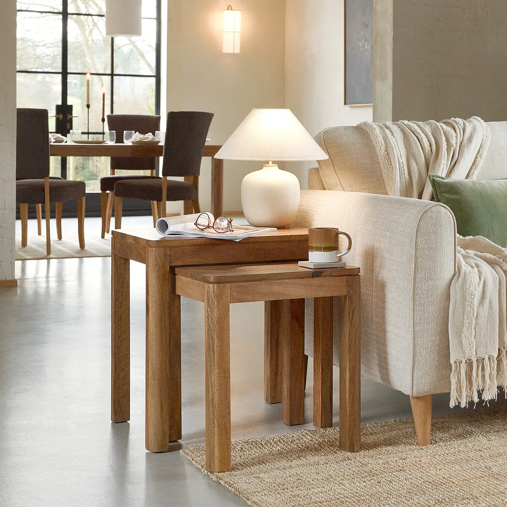 NOAH Nest of 2 Tables Solid Mango Wood