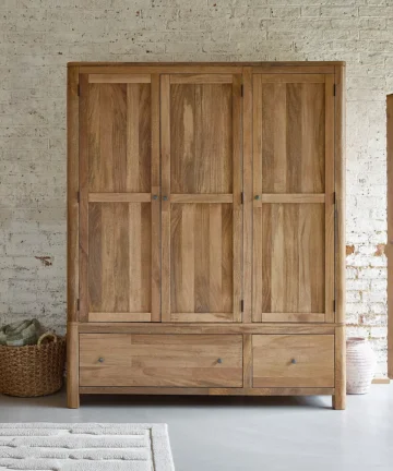 NOAH Triple Wardrobe Solid Mango Wood
