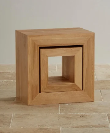 OAKDALE Nest of Tables Natural Solid Oak
