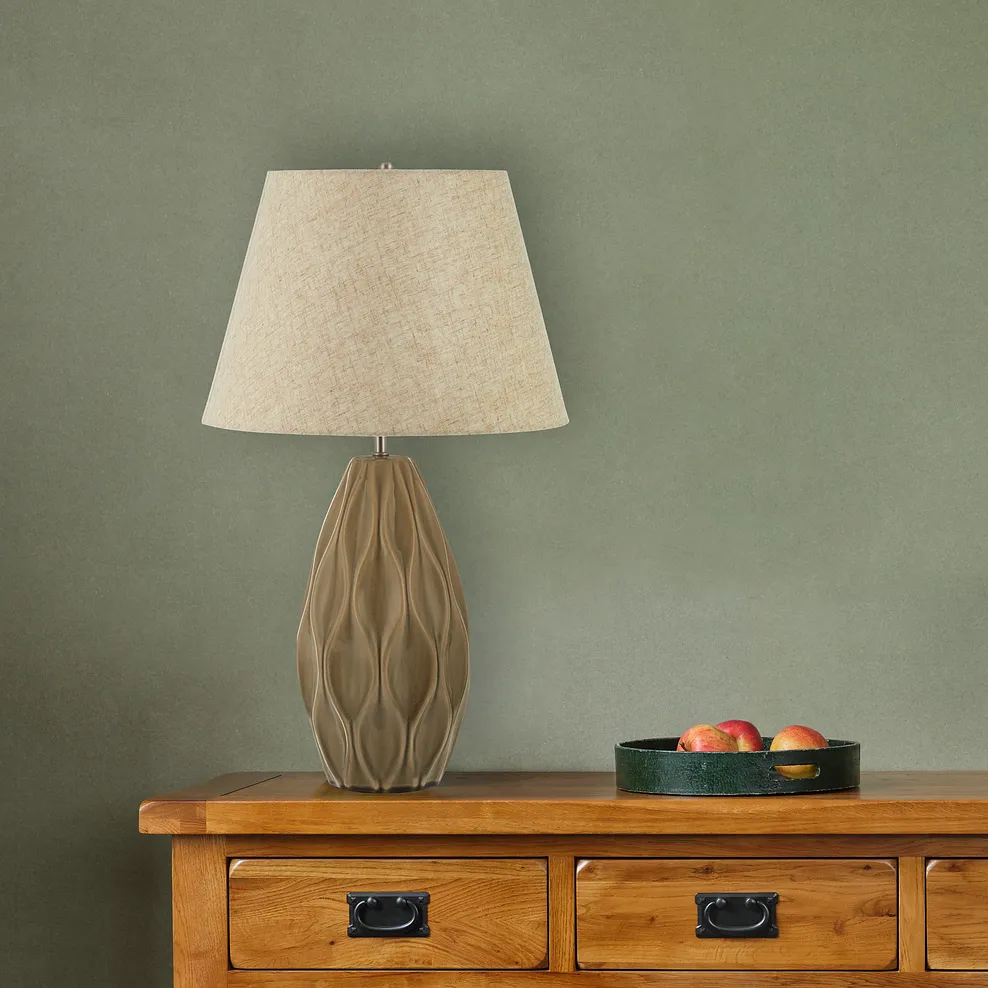 RAFFLES TABLE LAMP Olive Ceramic