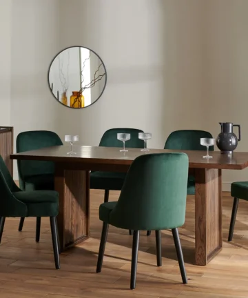 OLIVER 5ft11 Dining Set with 6 Chairs Dark Oak