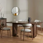 OLIVER 5ft11" Dining Table with 4 Chairs Dark Oak