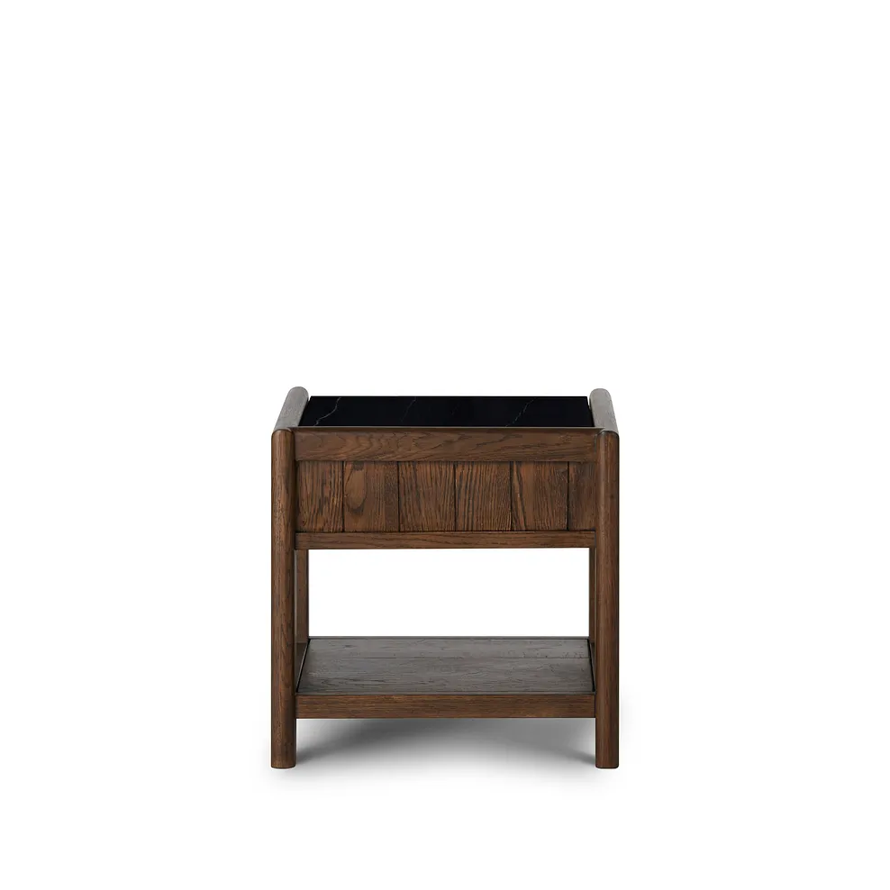 OLIVER Side Table Dark Oak & Black Marble - Image 4
