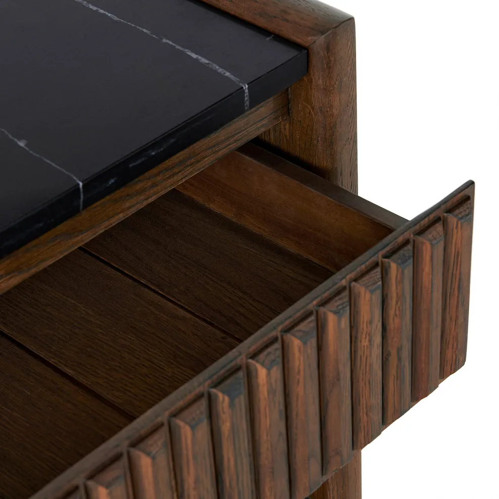 OLIVER Side Table Dark Oak & Black Marble - Image 10