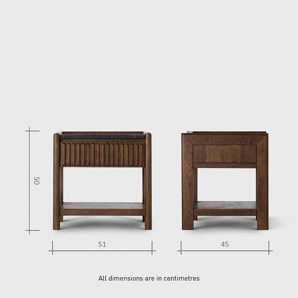 OLIVER Side Table Dark Oak & Black Marble - Image 12