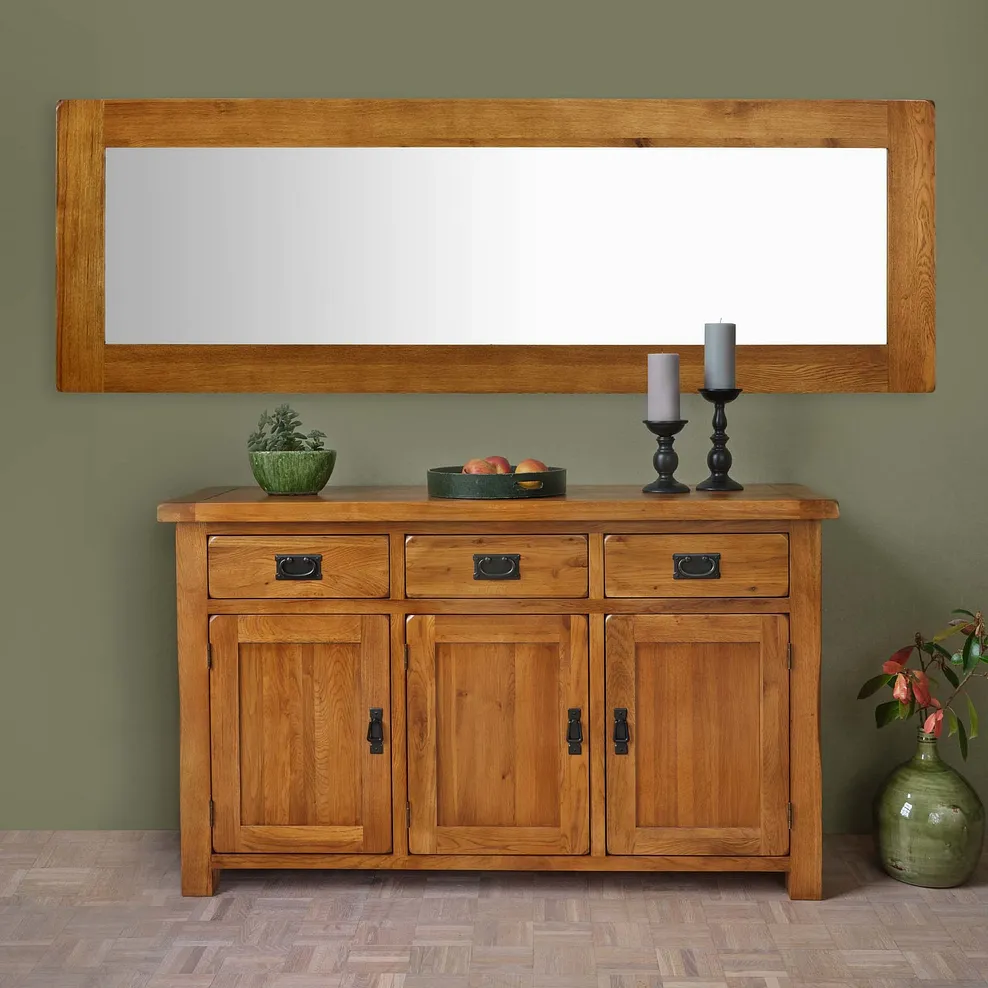 EMMA 180CM WALL MIRROR Rustic Solid Oak