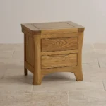ORRICK 2 Drawer Bedside Table Rustic Solid Oak
