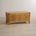 ORRICK Blanket Box Rustic Solid Oak