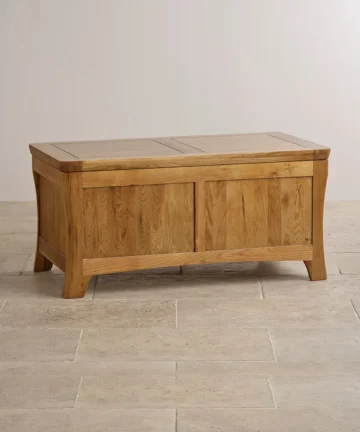 ORRICK Blanket Box Rustic Solid Oak