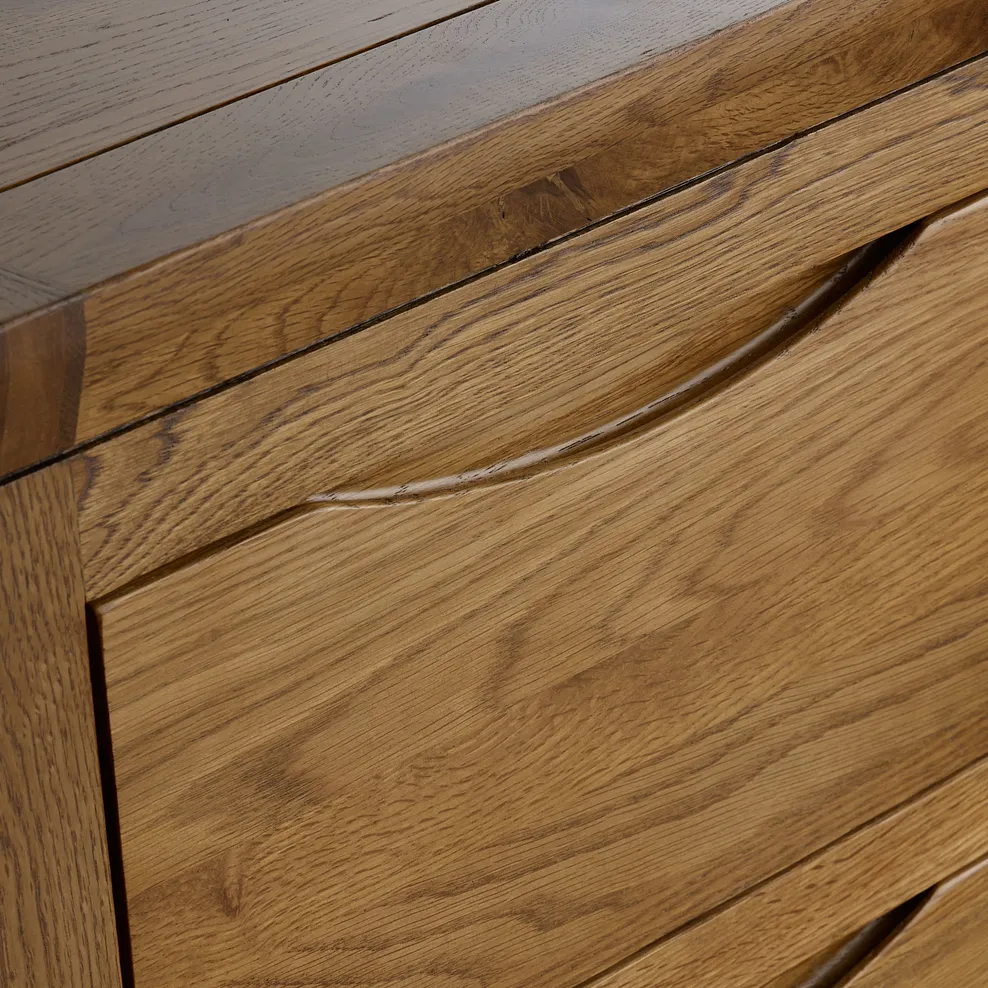 ORRICK 5 Drawer Chest Rustic Solid Oak - Image 4