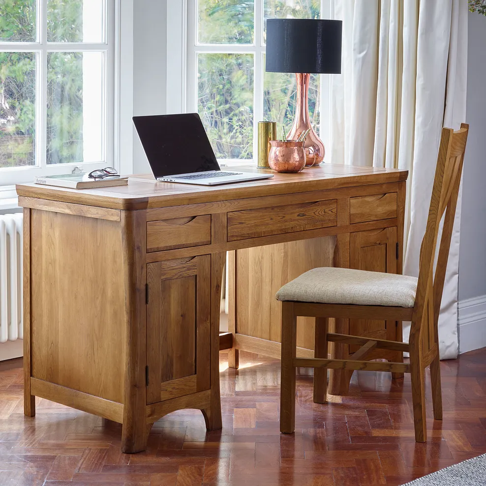ORRICK Desk Rustic Solid Oak