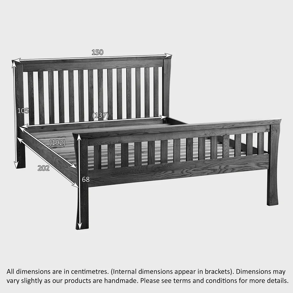ORRICK Double Bed Rustic Solid Oak - Image 6