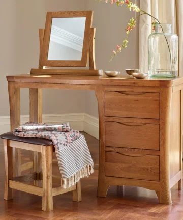 ORRICK Dressing Table Rustic Solid Oak