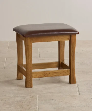 ORRICK Dressing Table Stool Rustic Solid Oak