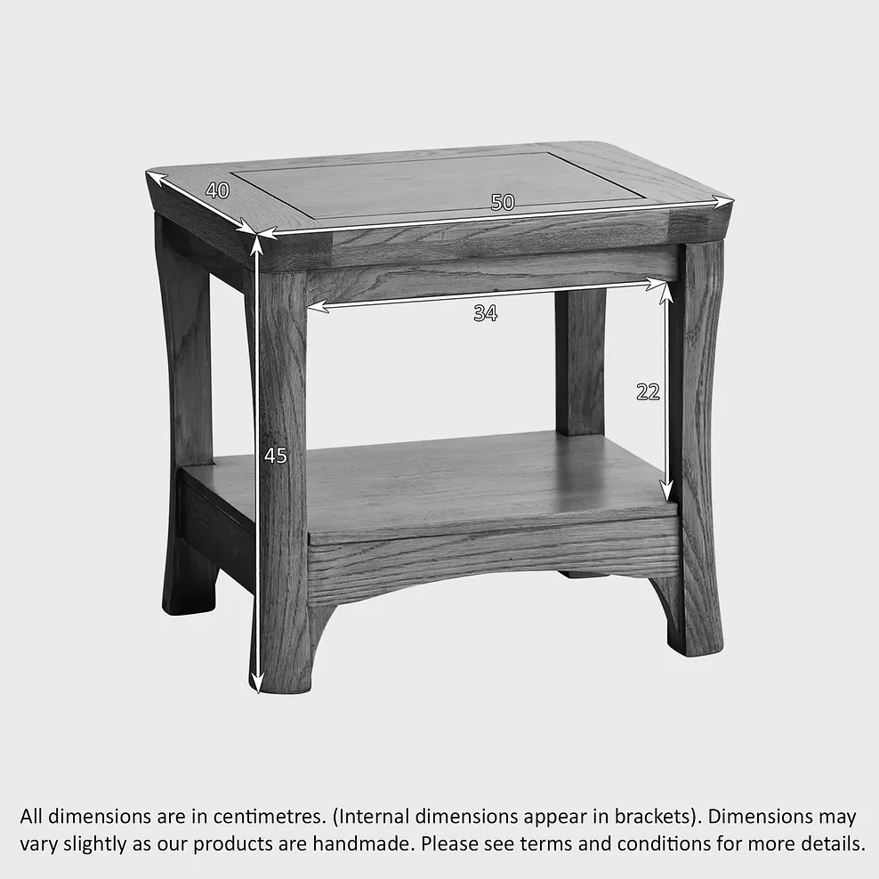 ORRICK Side Table Rustic Solid Oak - Image 3