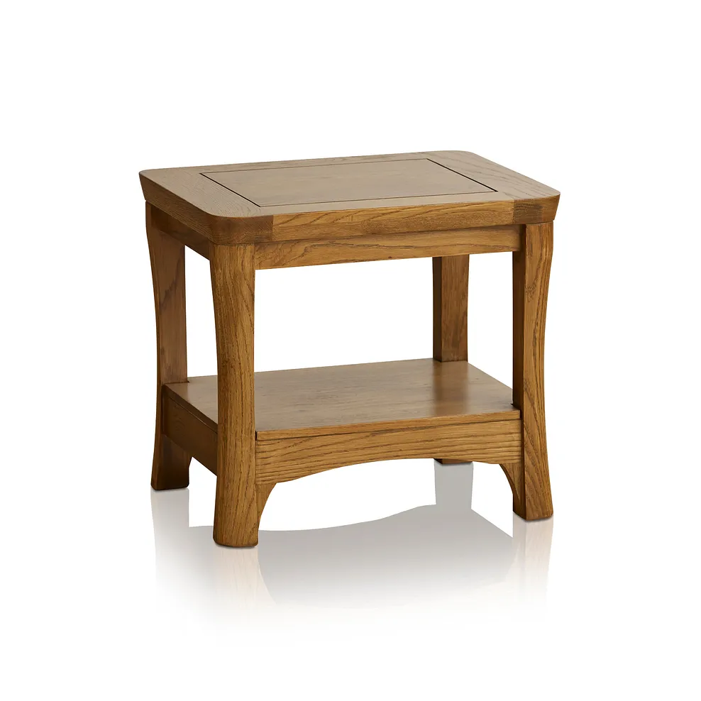 ORRICK Side Table Rustic Solid Oak - Image 2