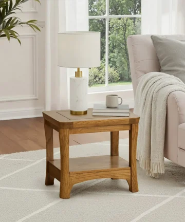 ORRICK Side Table Rustic Solid Oak