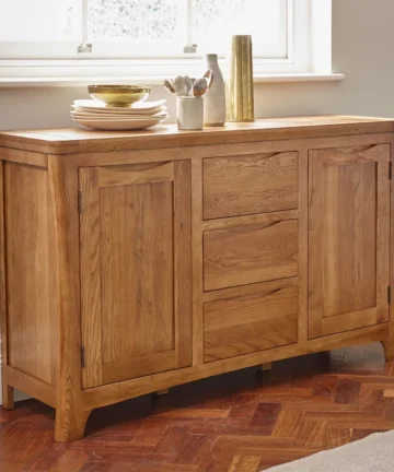 ORRICK Large Sideboard Rustic Solid Oak