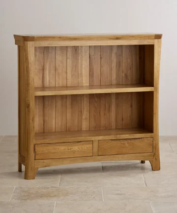 ORRICK Small Bookcase Rustic Solid Oak