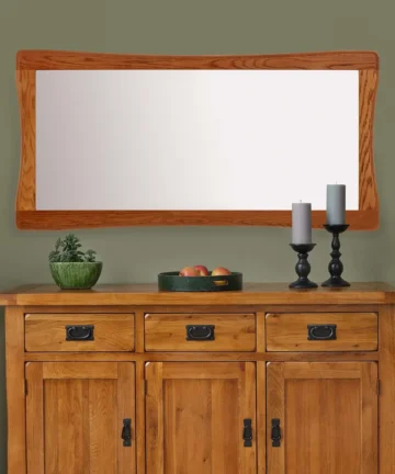 OCTAVIA WALL MIRROR Rustic Solid Oak