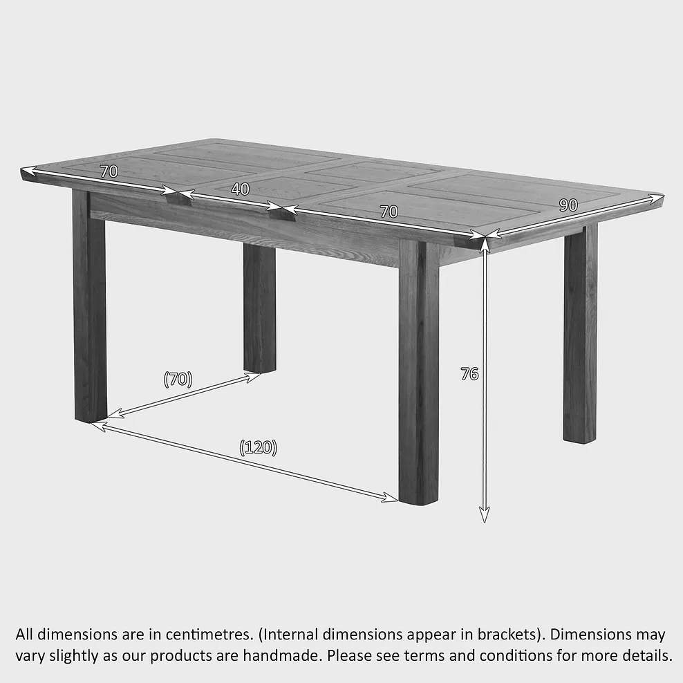ORRICK Extending Dining Table with 6 Chairs Rustic Solid Oak - Image 9