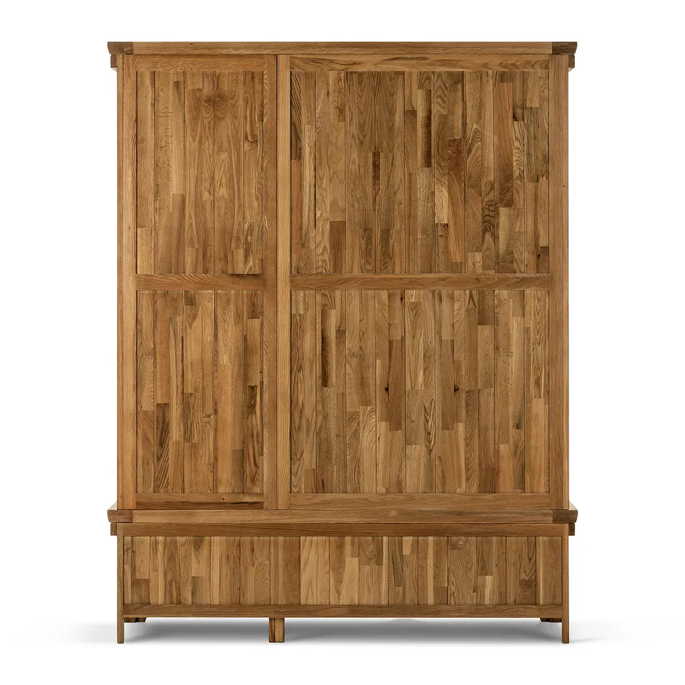 ORRICK Triple Wardrobe Rustic Solid Oak - Image 5
