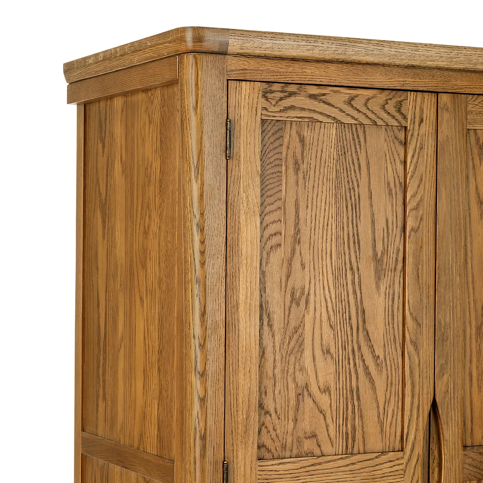 ORRICK Triple Wardrobe Rustic Solid Oak - Image 6