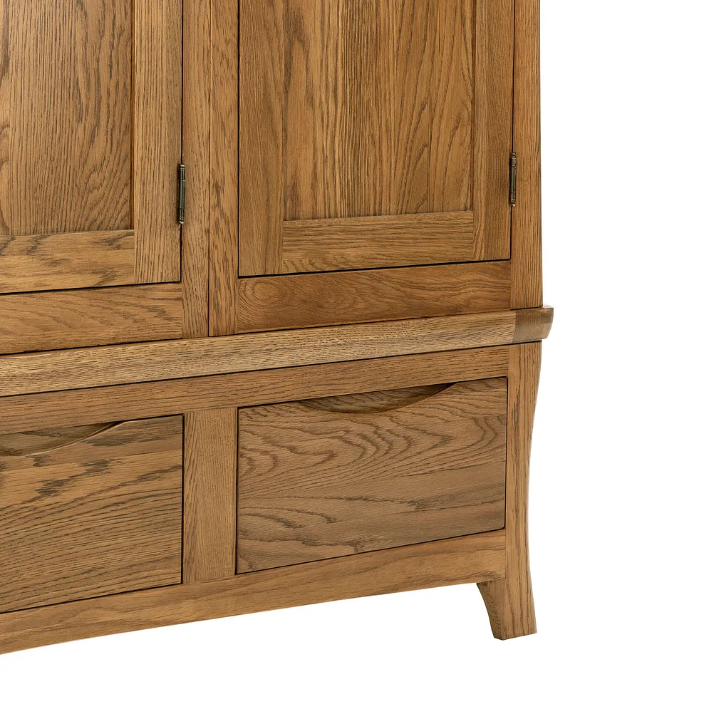 ORRICK Triple Wardrobe Rustic Solid Oak - Image 7