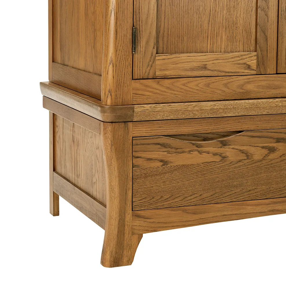 ORRICK Triple Wardrobe Rustic Solid Oak - Image 8