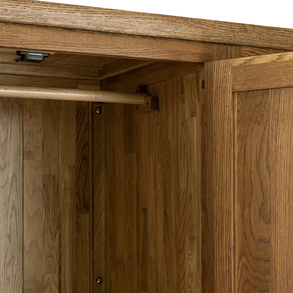 ORRICK Triple Wardrobe Rustic Solid Oak - Image 9