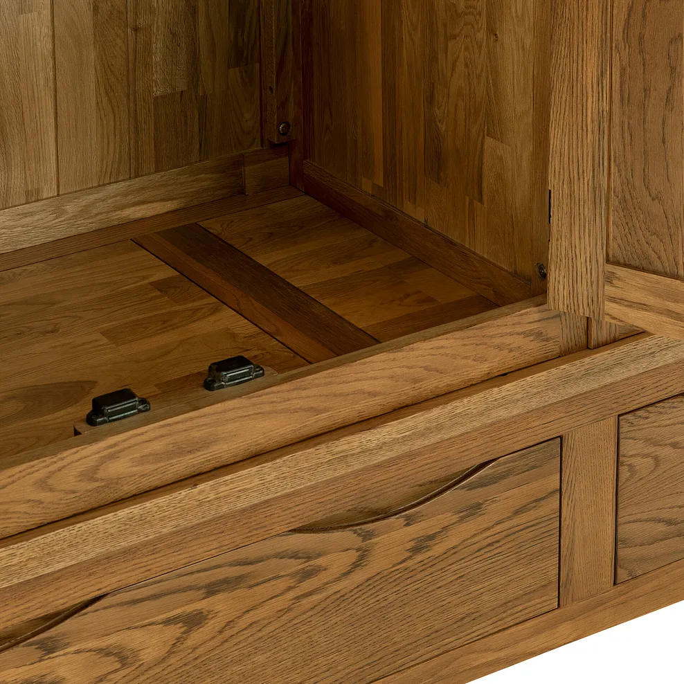 ORRICK Triple Wardrobe Rustic Solid Oak - Image 10