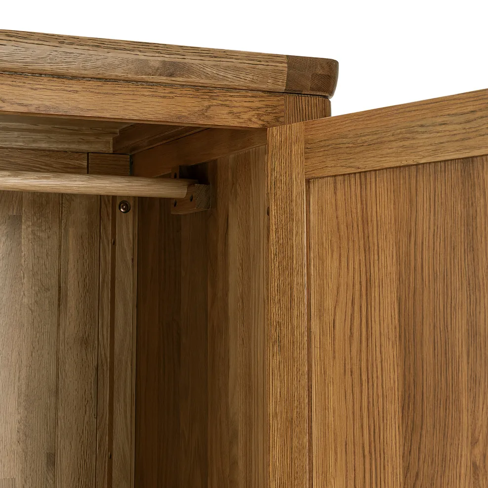 ORRICK Triple Wardrobe Rustic Solid Oak - Image 11