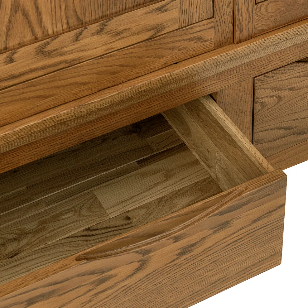 ORRICK Triple Wardrobe Rustic Solid Oak - Image 12