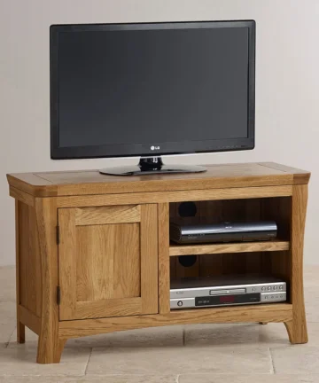 ORRICK Small TV Unit Rustic Solid Oak