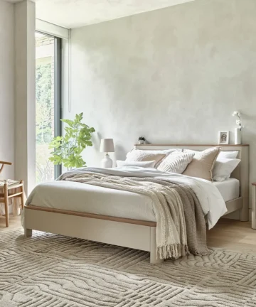 OTTO King-Size Bed Smoked Oak & Painted